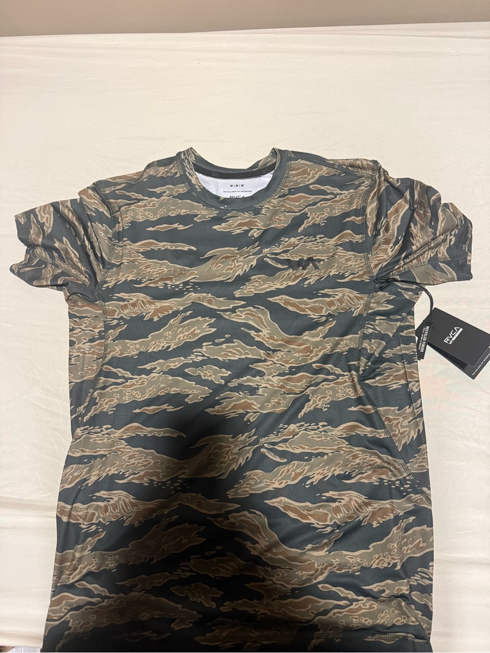 RVCA Men's Tiger Camo Short Sleeve Tee - Black & Brown